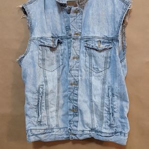 American eagle sleeveless denim jacket